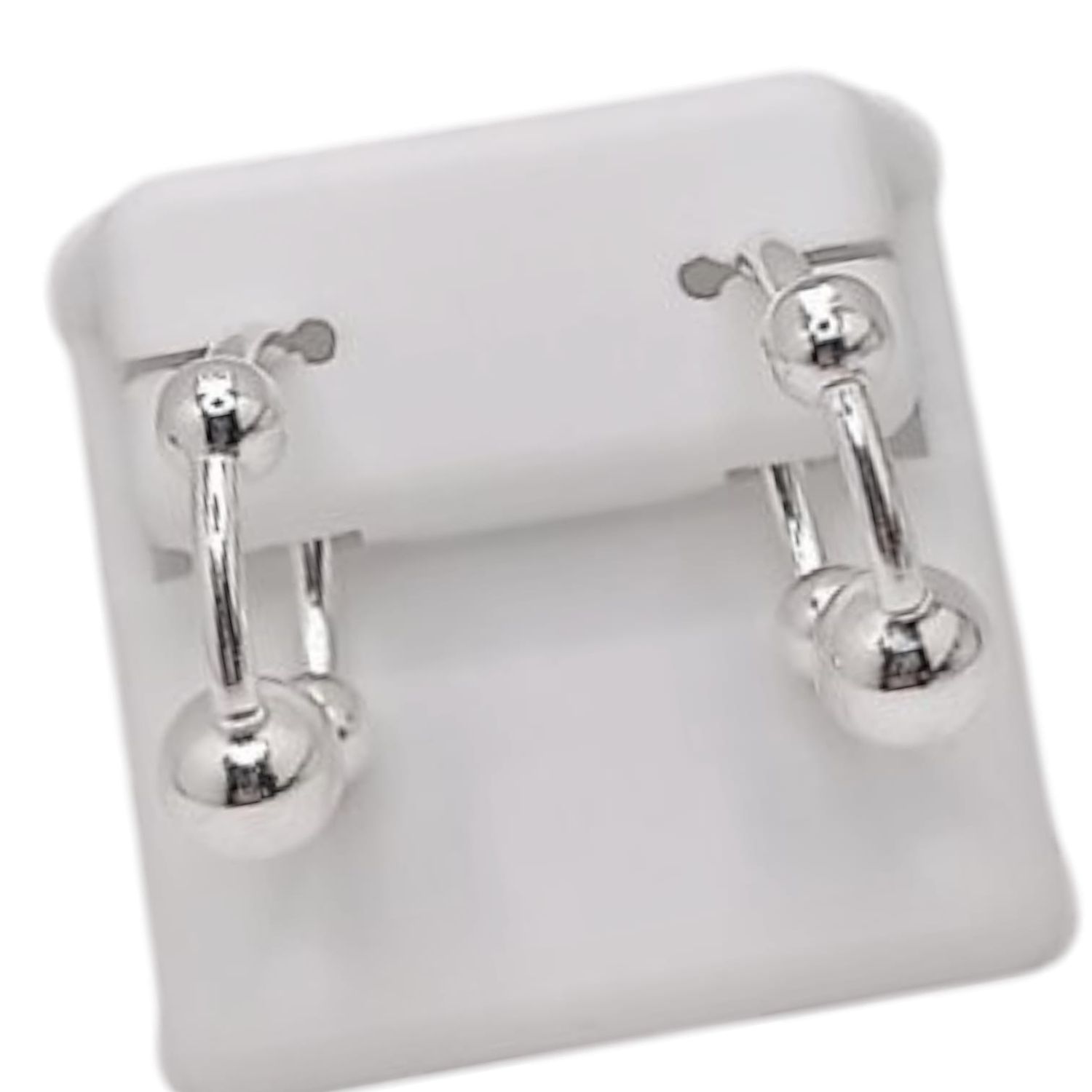 ARRACADA CON BOLAS 2.5 CM PLATA .95