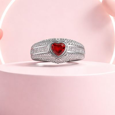 ANILLO FANCY CORAZON CON CZ VARIAS MEDIDAS PLATA .925