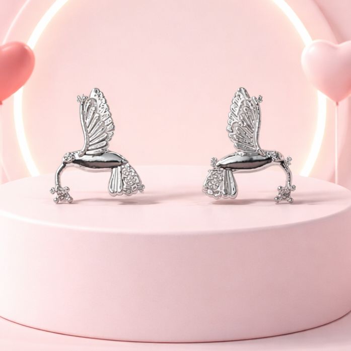 ARETE COLIBRI 1.5 CM BROCHE MARIPOSA PLATA .925