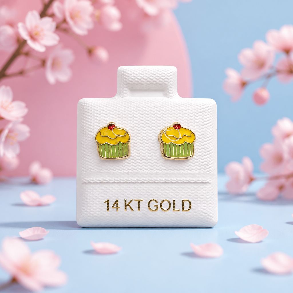 BROQUEL MUFIN DE PLATANO ORO 14K