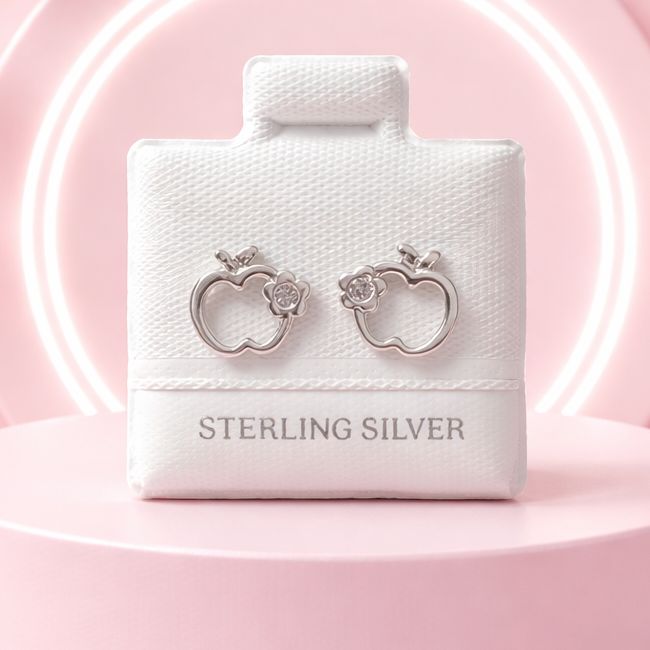 BROQUEL  MANZANITA CON CZ BROCHE MARIPOSA, PLATA .925