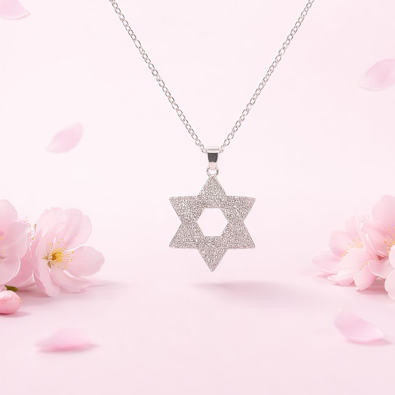 GARGANTILLA 17" DIJE ESTRELLA CON MINI CZ, PLATA .925