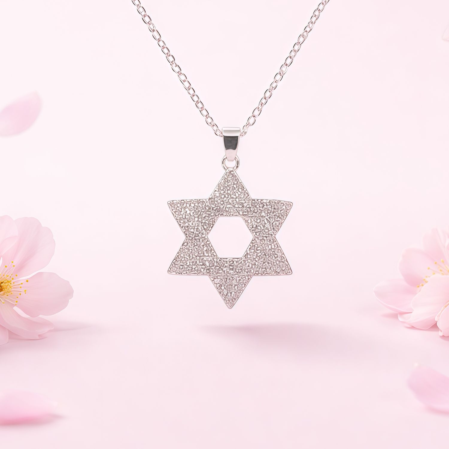 GARGANTILLA 17" DIJE ESTRELLA CON MINI CZ, PLATA .925