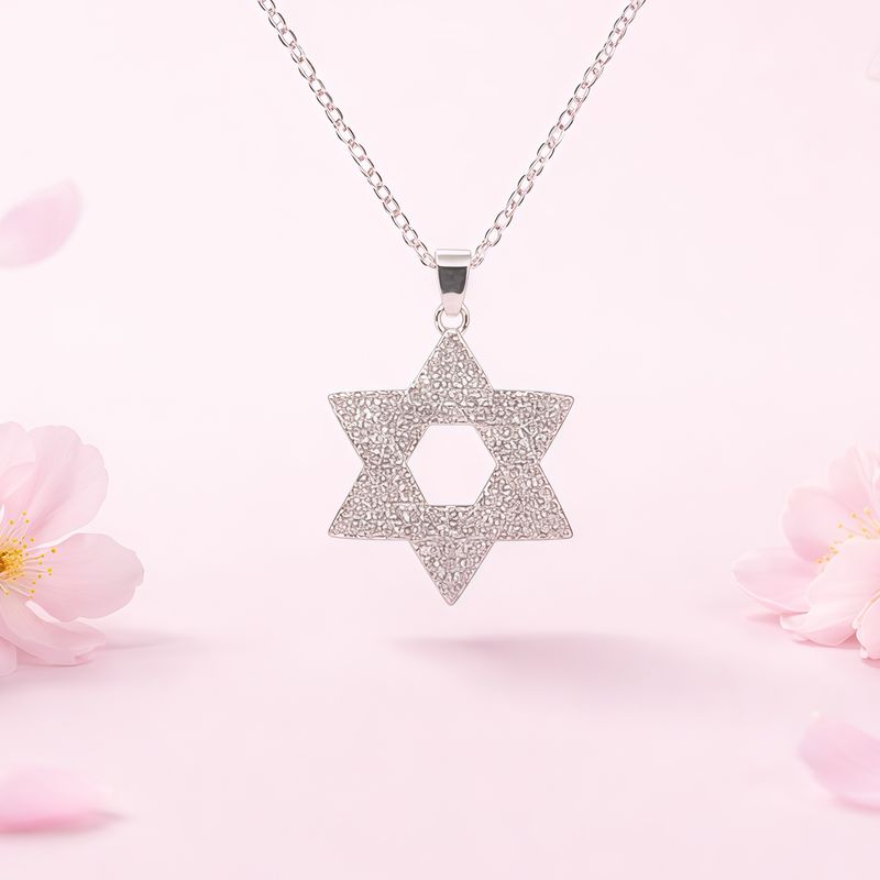 GARGANTILLA 17" DIJE ESTRELLA CON MINI CZ, PLATA .925