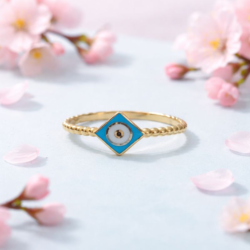 Anillo ojito Turco  # 7 ORO 14K Italiano
