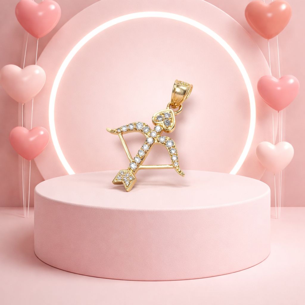 DIJE ARCO CON FLECHA, 2.5 CM ORO 14K