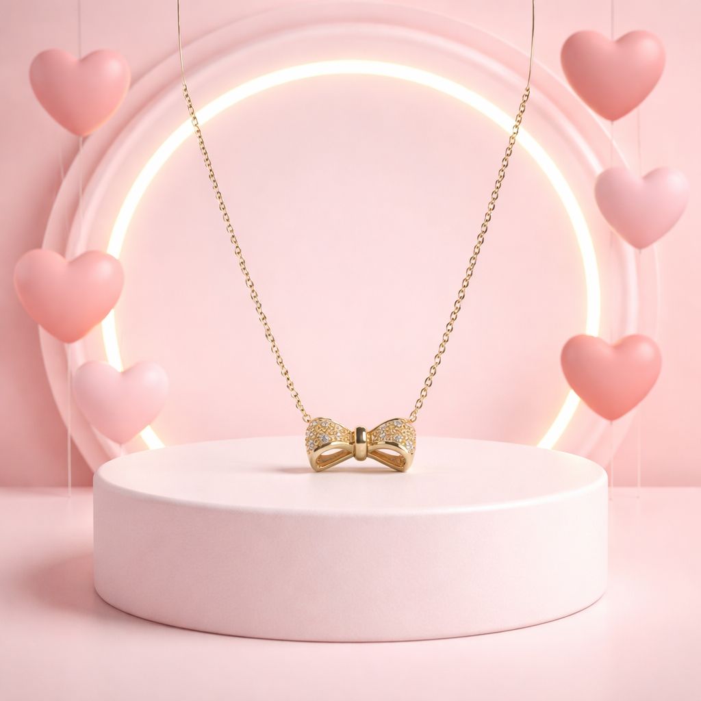 GARGANTILLA 16" AJUSTABLE A 17" MOÑO CON MINI CZ, ORO 14K