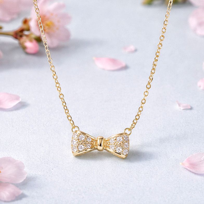 GARGANTILLA 16" AJUSTABLE A 17" MOÑO CON MINI CZ, ORO 14K