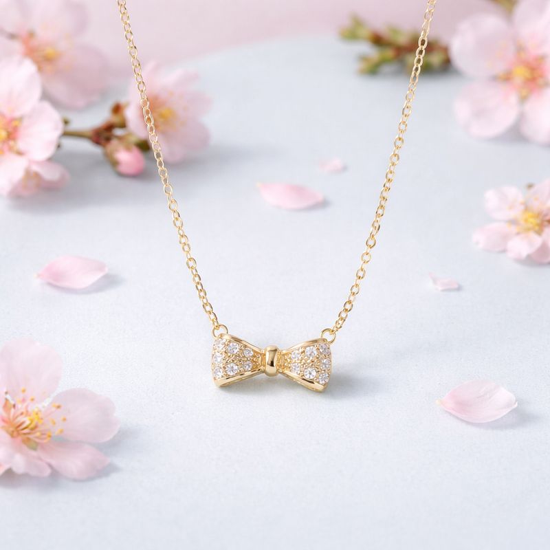 GARGANTILLA 16" AJUSTABLE A 17" MOÑO CON MINI CZ, ORO 14K