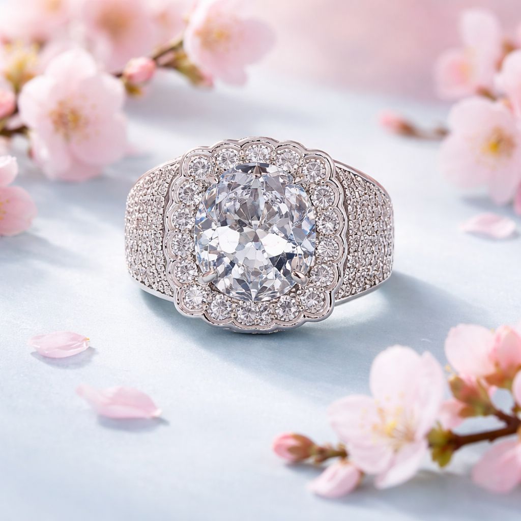 ANILLO CABALLERO CZ BLANCA, VARIAS MEDIDAS, PLATA .925