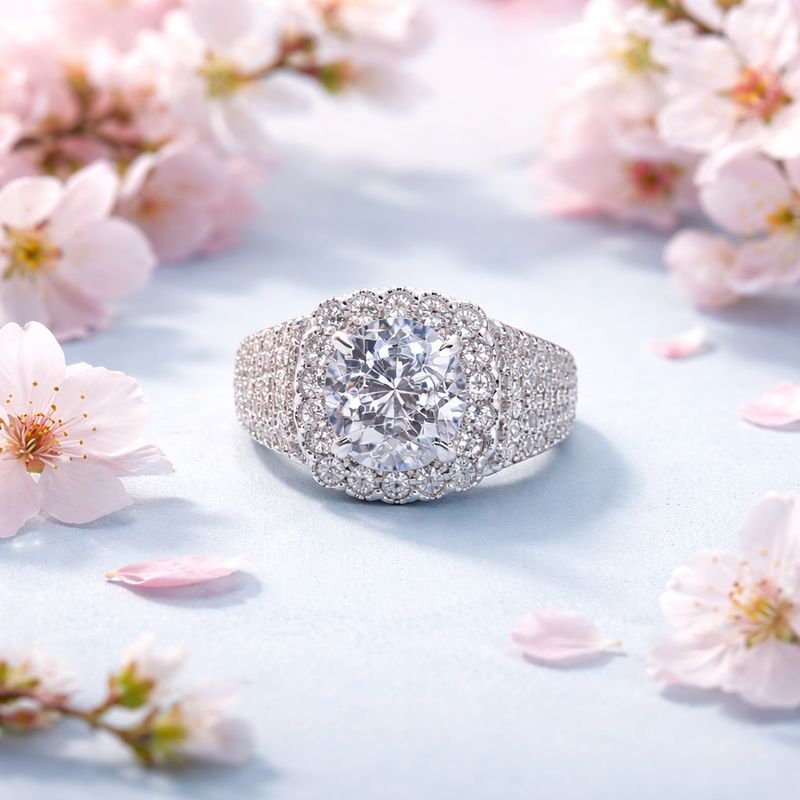 ANILLO CABALLERO CZ BLANCA, VARIAS MEDIDAS, PLATA .925