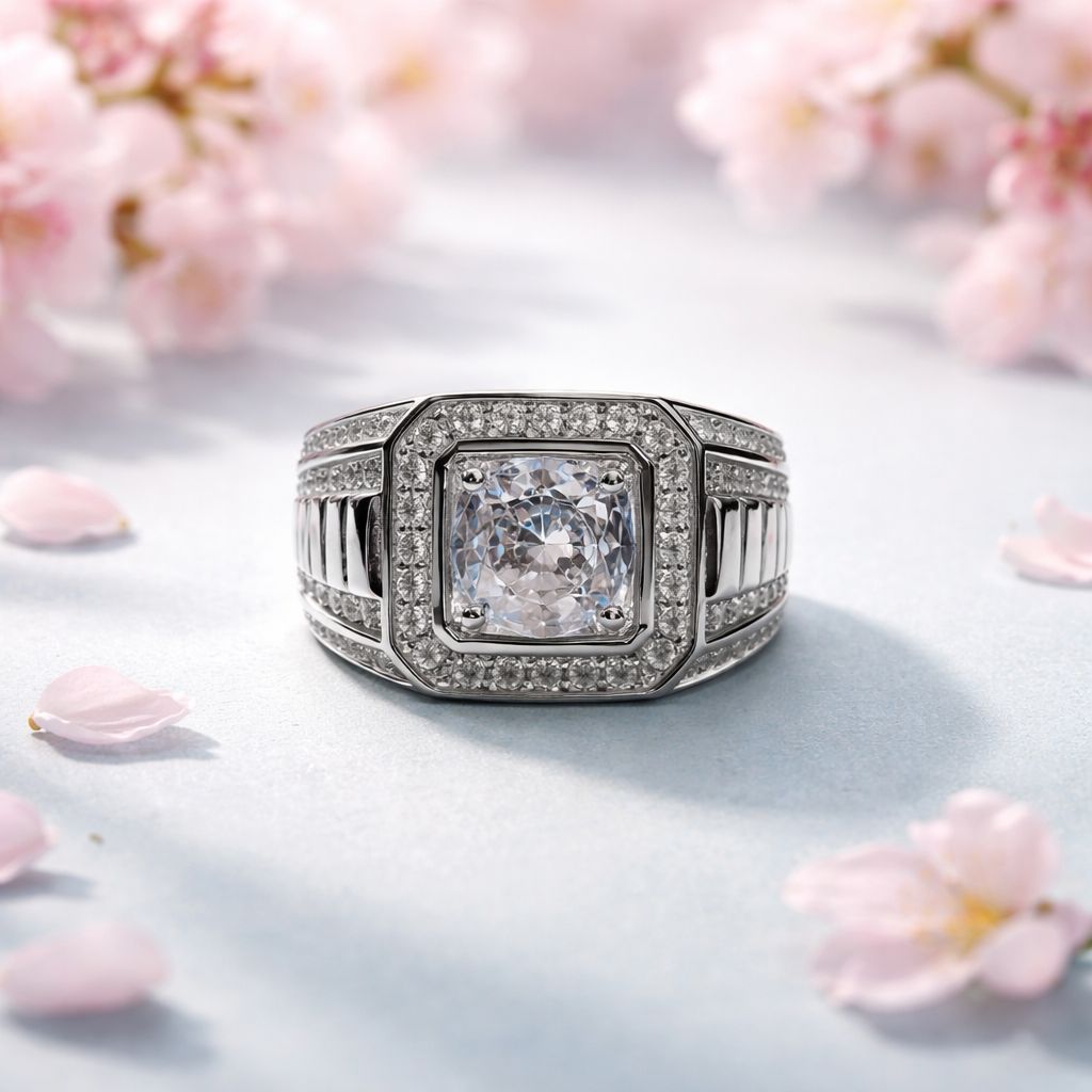 ANILLO CABALLERO FANCY CON CZ, VARIAS MEDIDAS, PLATA .925