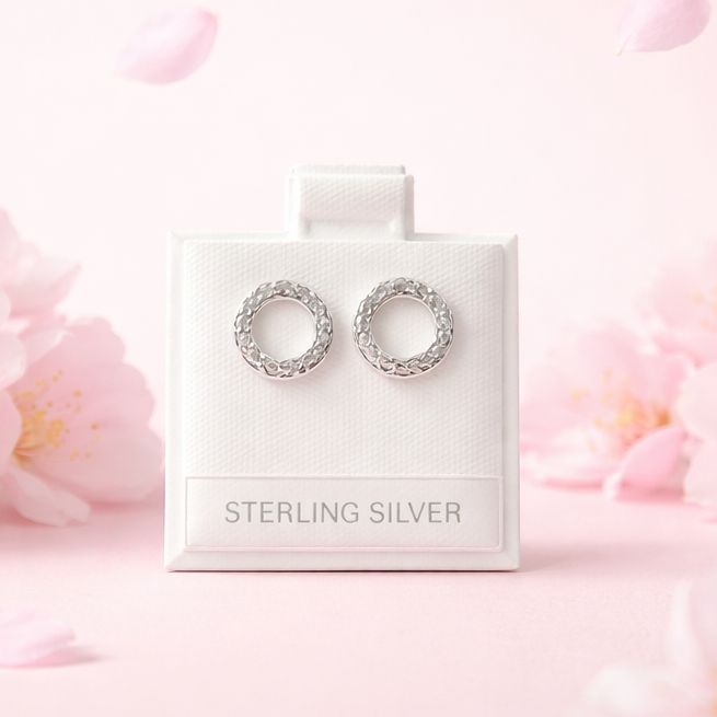 Broquel Círculo  Micropabe  925 Broche de mariposa 