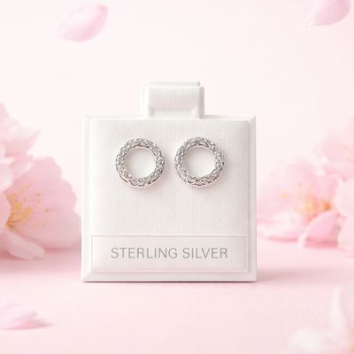 Broquel Círculo  Micropabe  925 Broche de mariposa 