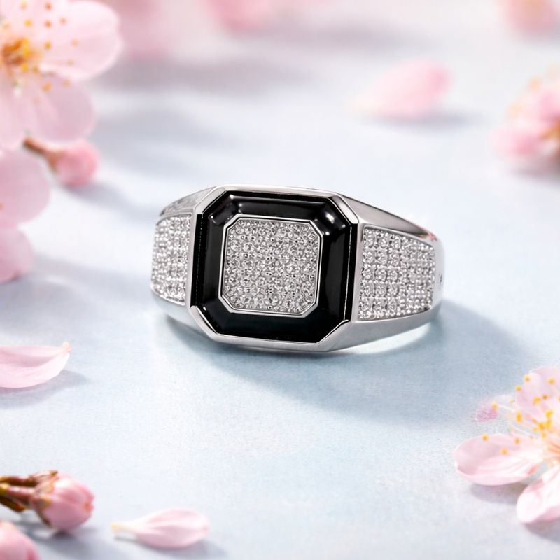 ANILLO CABALLERO CON CZ, VARIAS MEDIDAS, PLATA .925