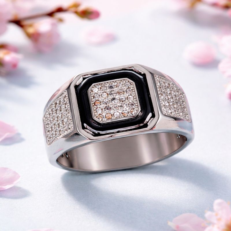 ANILLO CABALLERO CON CZ, VARIAS MEDIDAS, PLATA .925