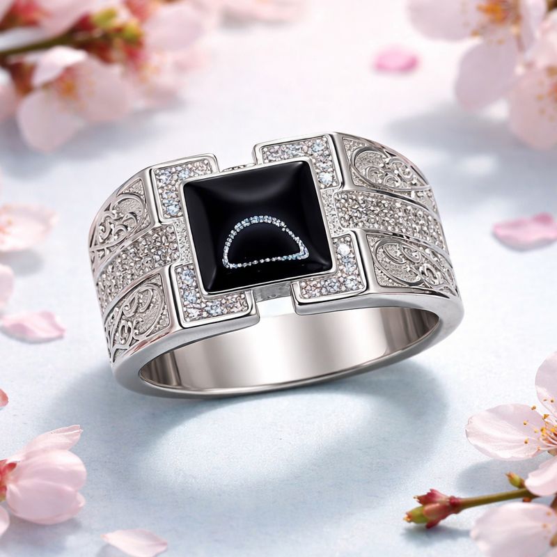 ANILLO CABALLERO CON CZ, VARIAS MEDIDAS, PLATA .925