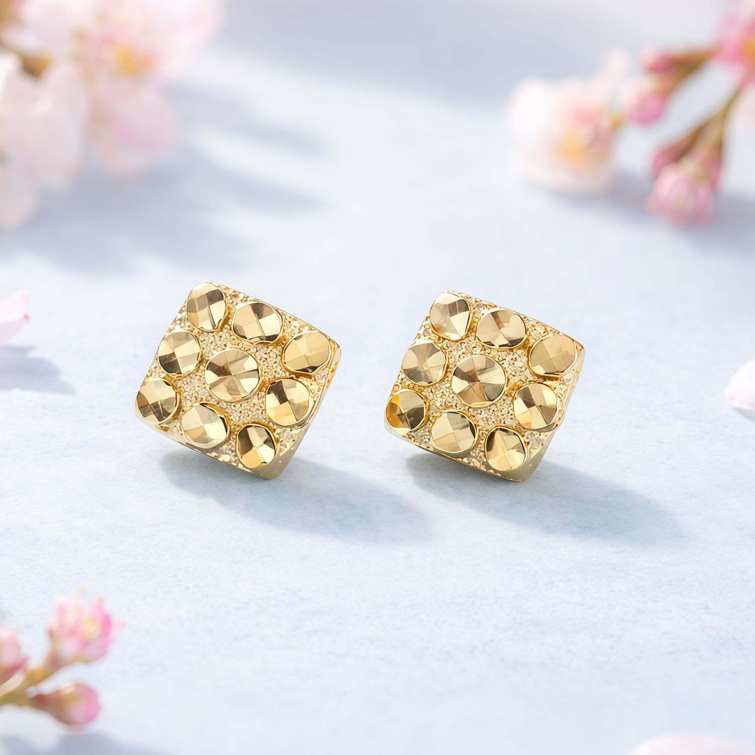 BROQUE NUGGUET CUADRADO / ROMBO BROCHE MARIPOSA, ORO 10K