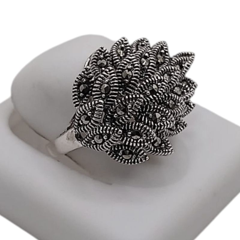 ANILLO MARQUESITAS ELEGANTE, VARIAS MEDIDAS, PLATA .925