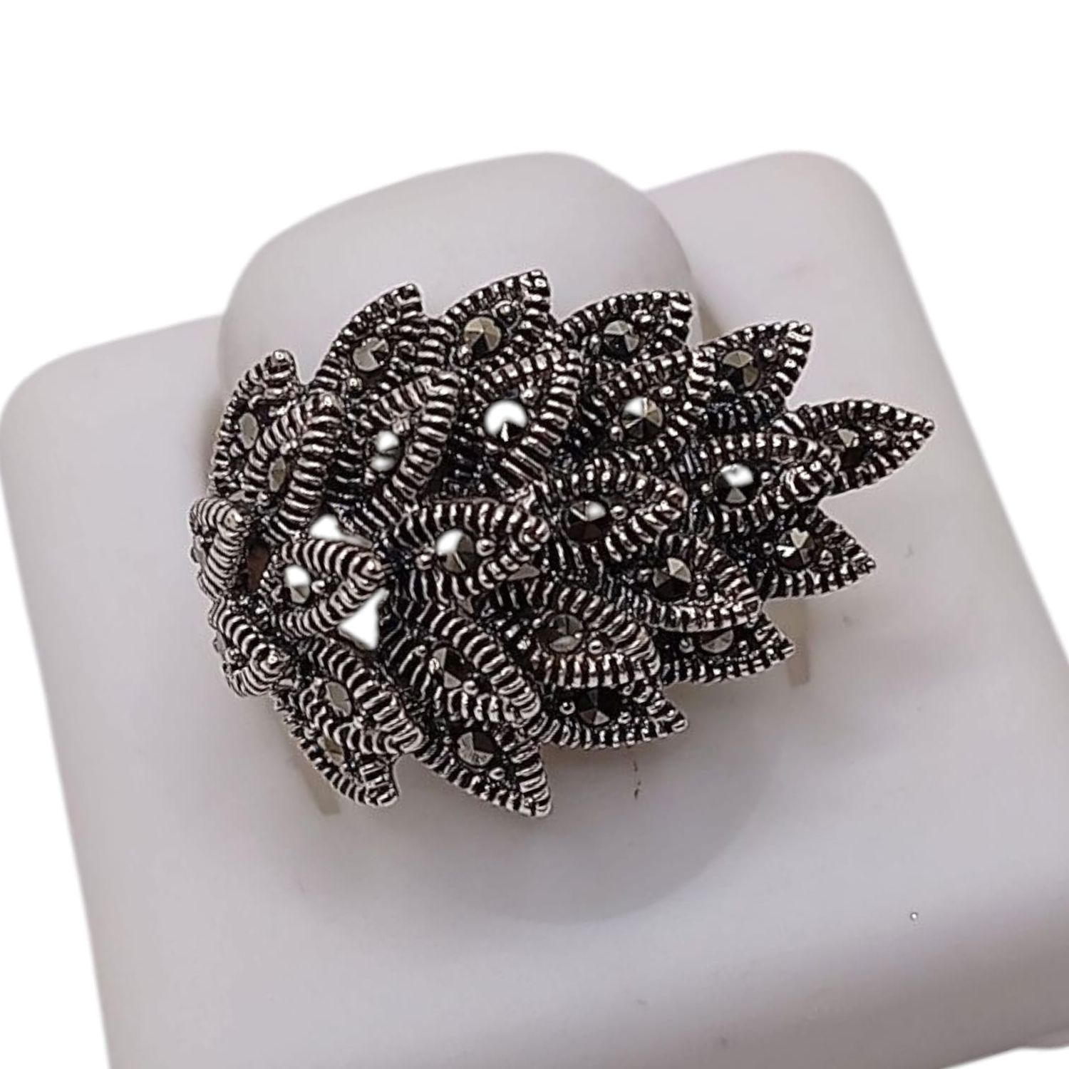 ANILLO MARQUESITAS ELEGANTE, VARIAS MEDIDAS, PLATA .925