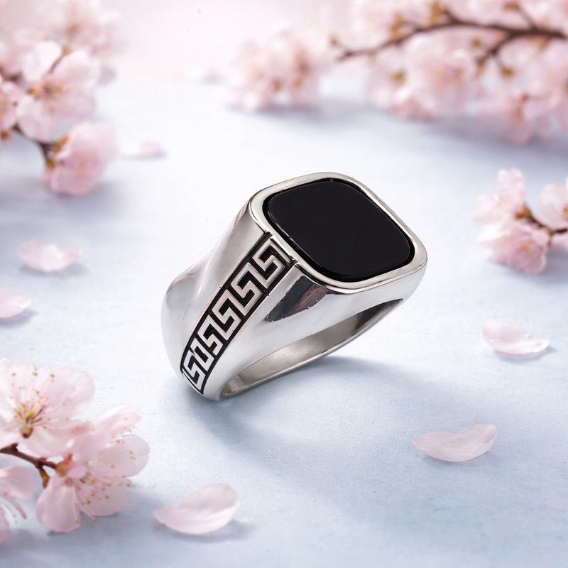 ANILLO CABALLERO GRECAS, VARIAS MEDIDAS, PLATA .925