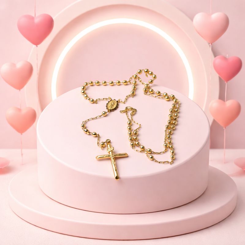 ROSARIO VIRGEN DE GPE 23" 3.5MM ORO14K