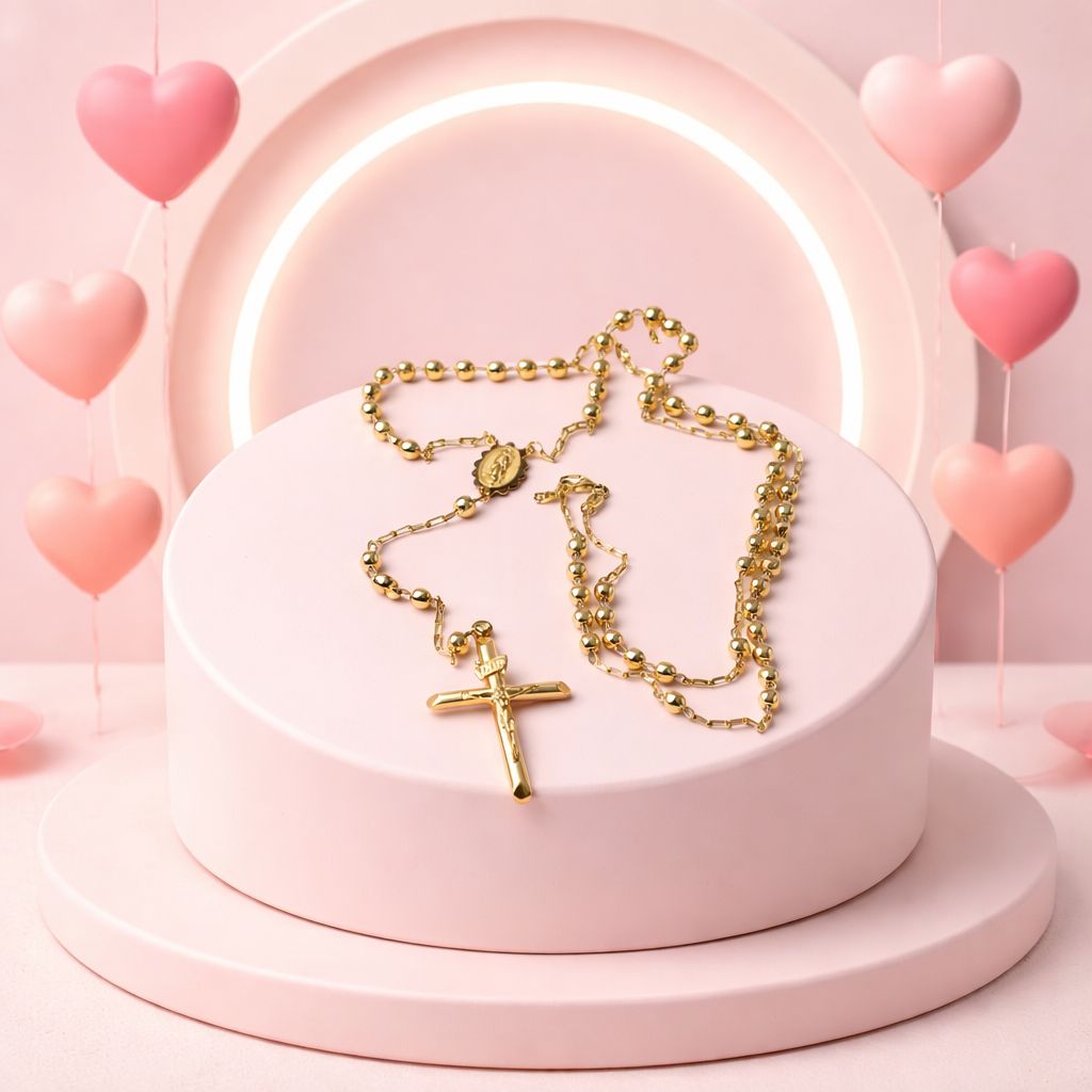 ROSARIO VIRGEN DE GPE 23" 3.5MM ORO14K