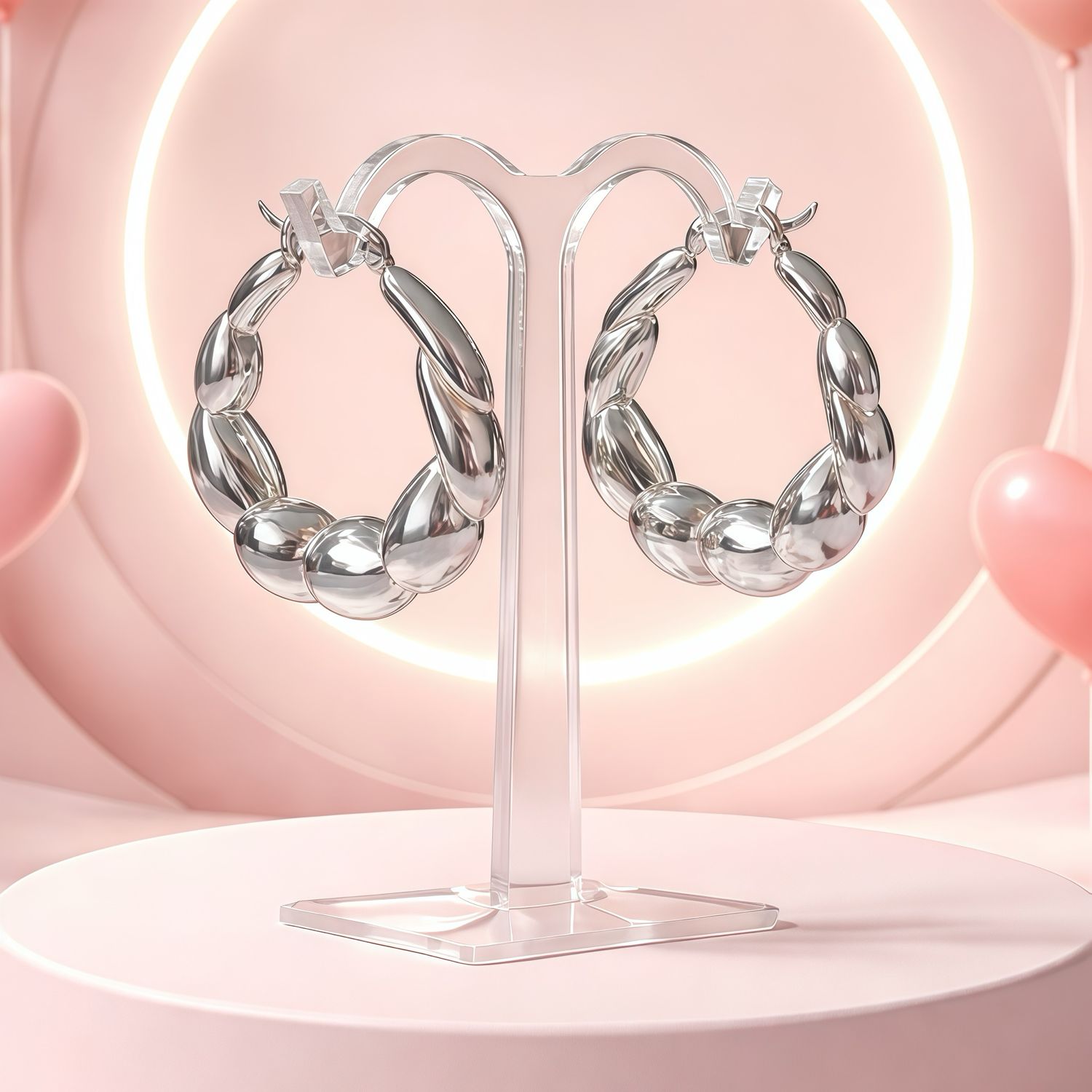 ARRACADA FANCY 3 CM, PLATA .925