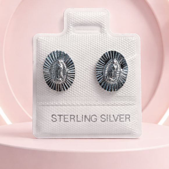 Broquel Diamantado Virgen de Guadalupe, Plata 925 MX