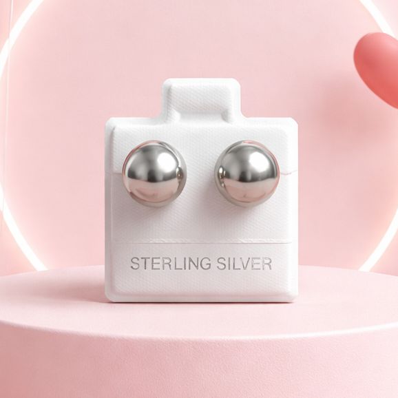 BROQUEL DORMILONA 9.5  MM BROCHE MARIPOSA  PLATA .925