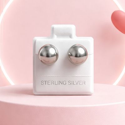 BROQUEL DORMILONA 9.5  MM BROCHE MARIPOSA  PLATA .925