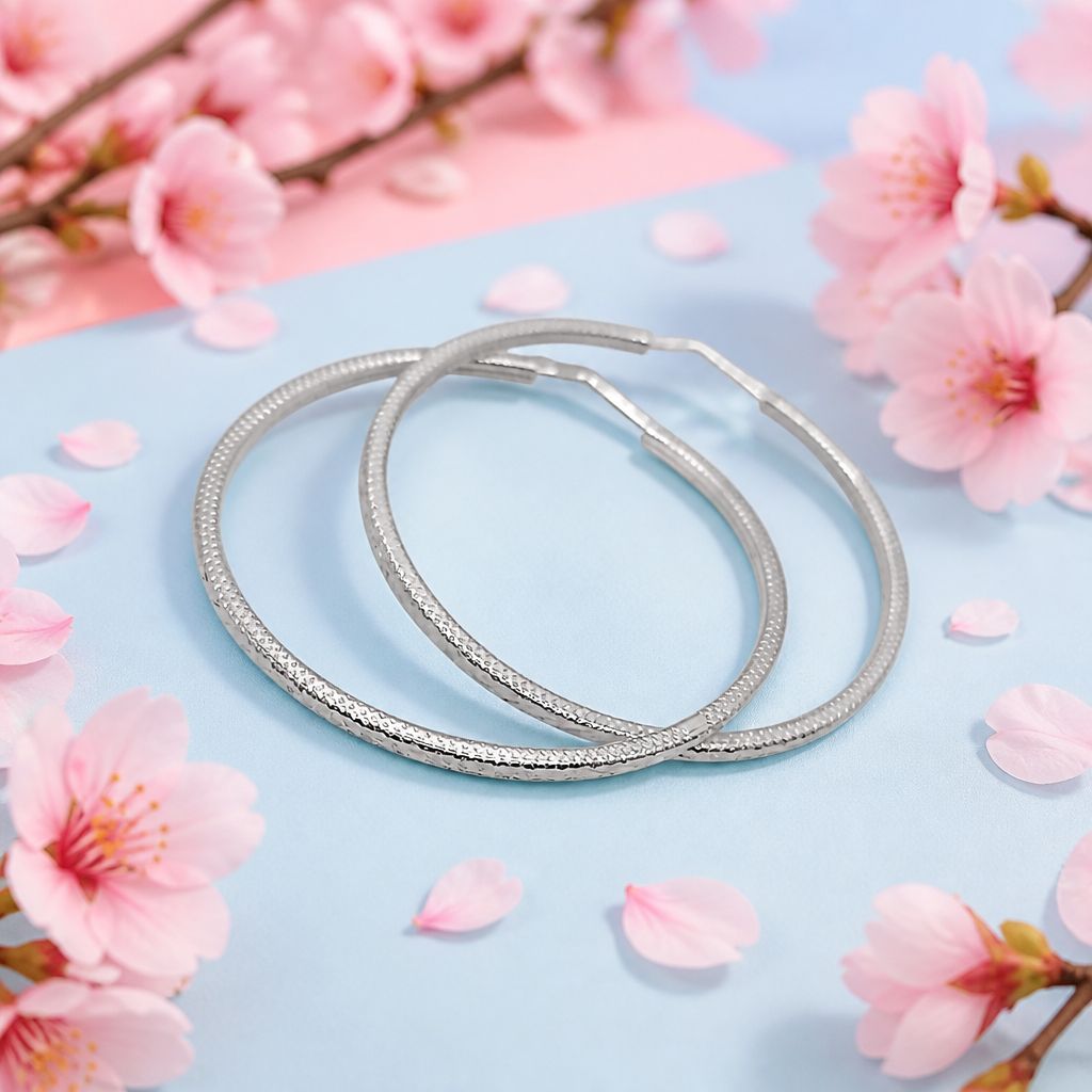 ARRACADA CALADA 5 CM, PLATA .925