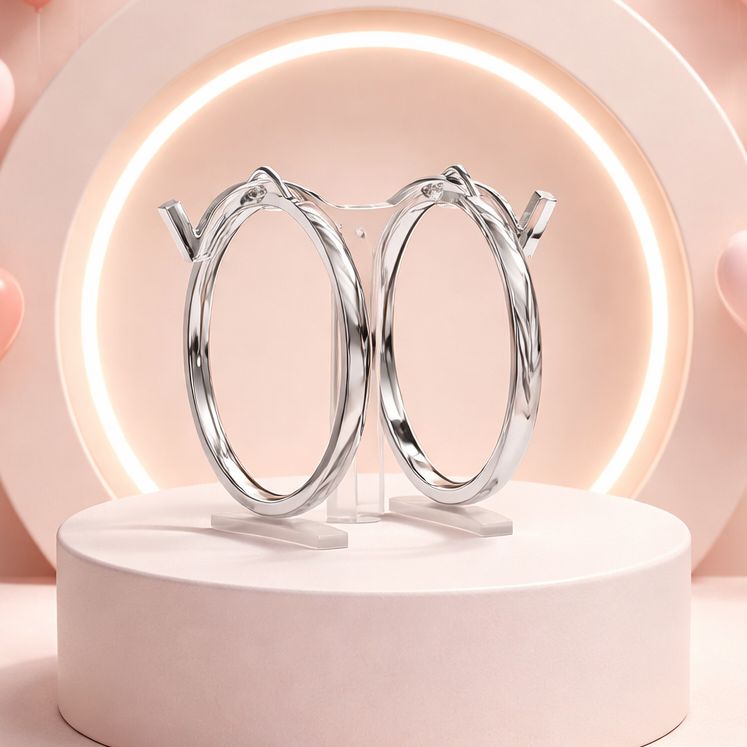 ARRACADA GRABADA 4 CM, PLATA .925