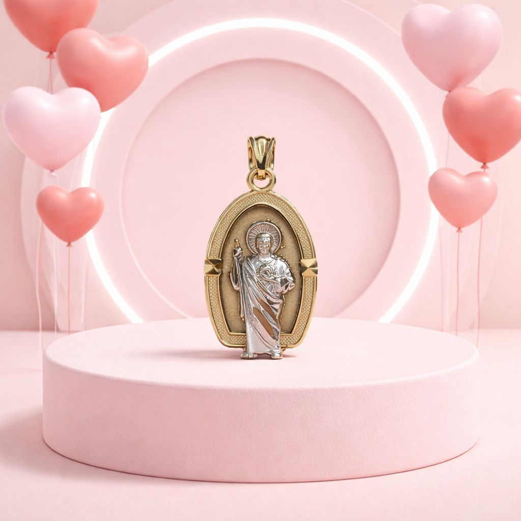 DIJE SAN JUDAS T 2 COLORES 2 CM, ORO 14K