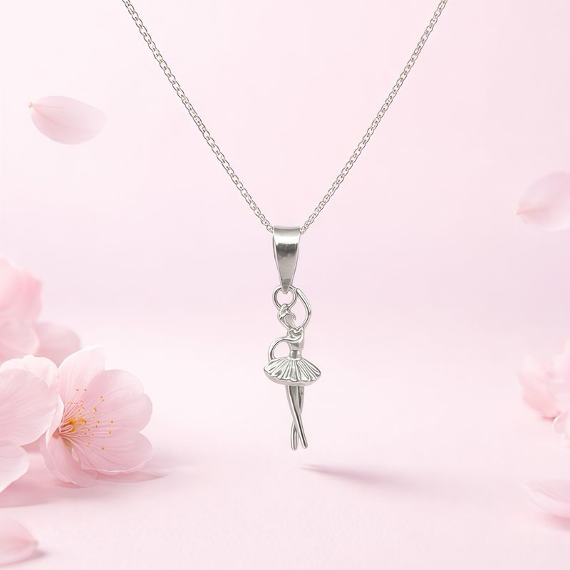 GARGANTILLA  18" BAILARINA , PLATA .925