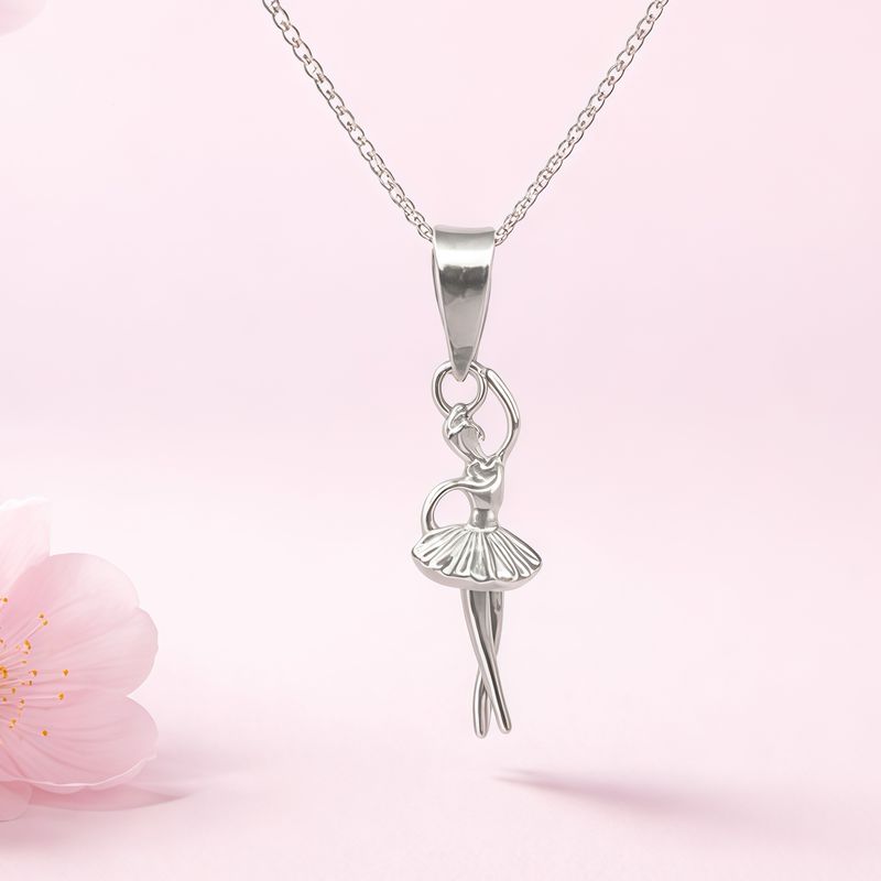 GARGANTILLA  18" BAILARINA , PLATA .925