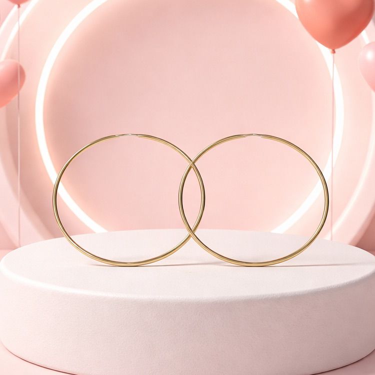 ARRACADA FACETADA 6 CM, ORO 14K