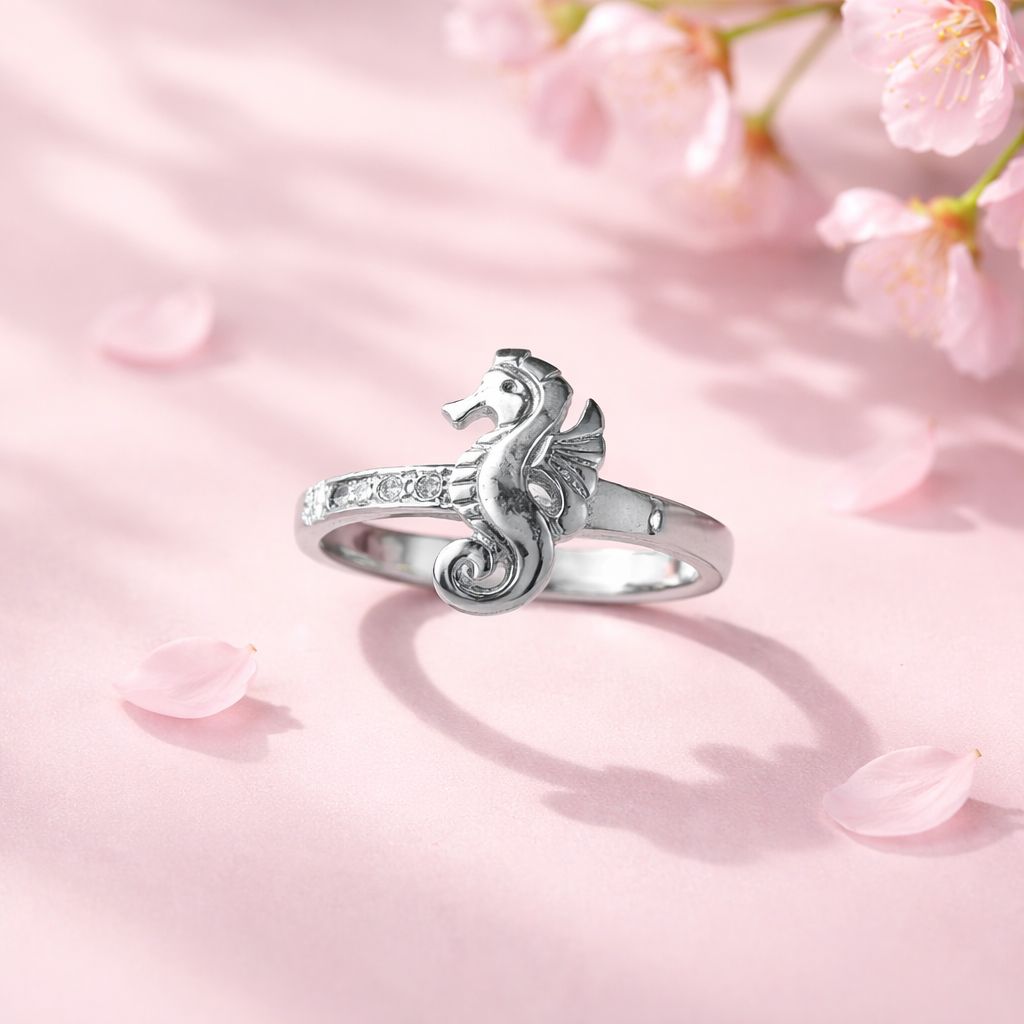 ANILLO CABALLITO MAR, VARIAS MEDIDAS, PLATA .925