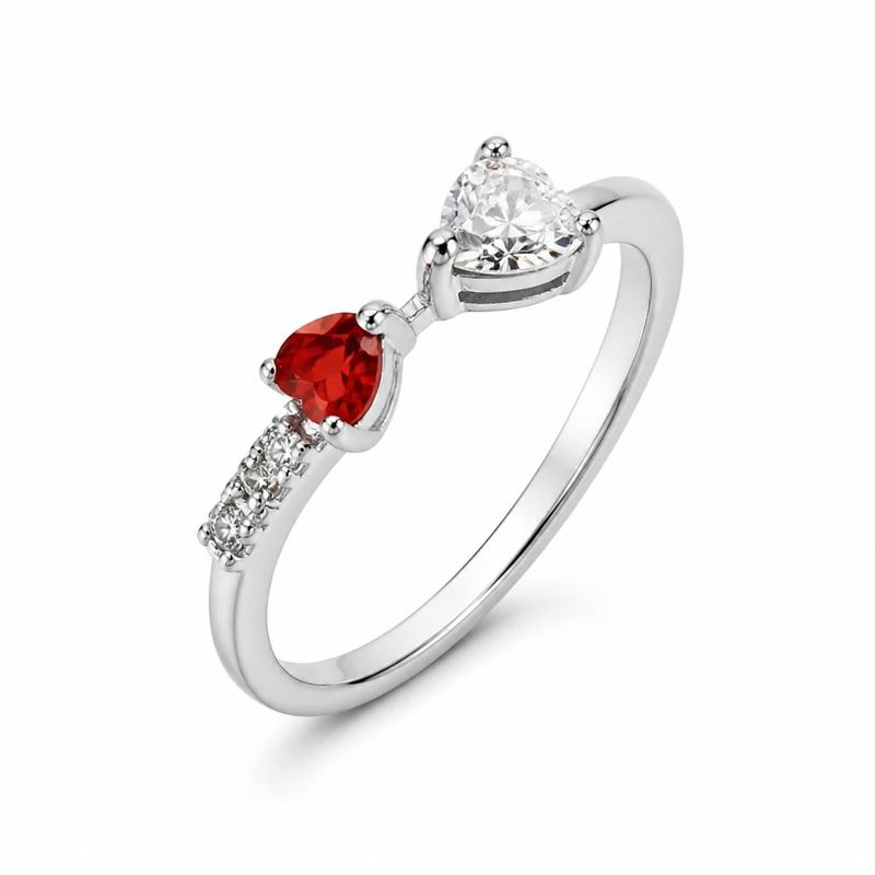 ANILLO CORAZONES AJUSTABLE, VARIAS MEDIDAS, PLATA .925