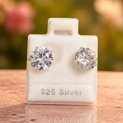 BROQUEL Recto Redondo 8mm Broche de Mariposa, plata 925 Mexicana