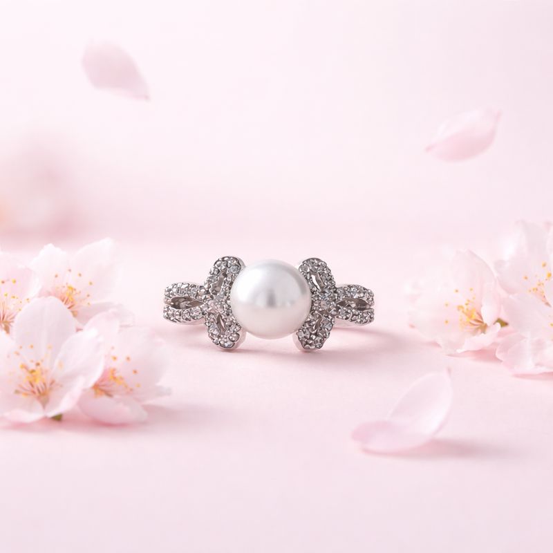 ANILLO PERLA CON CZ, VERIAS MEDIDAS, PLATA .925