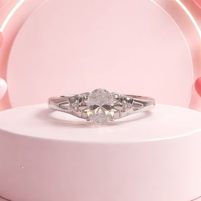 ANILLO CZ CON FLOR, VARIAS MEDIDAS , PLATA .925