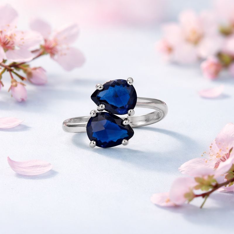 ANILLO COTA CZ NAVY # 7, PLATA .925