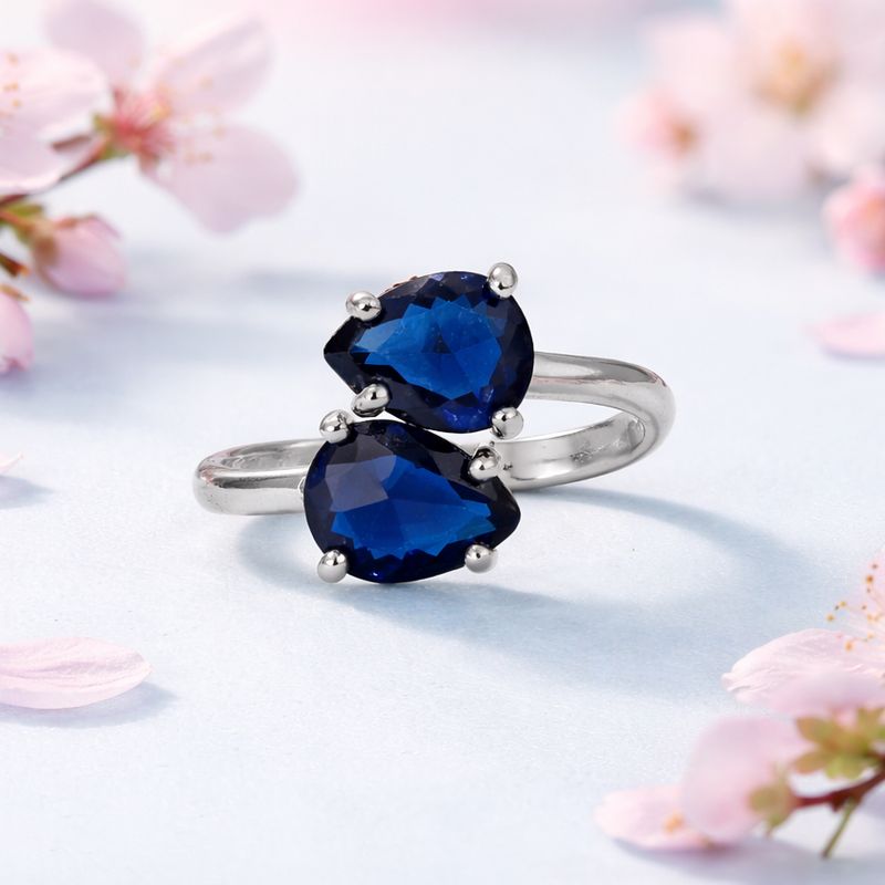 ANILLO COTA CZ NAVY # 7, PLATA .925