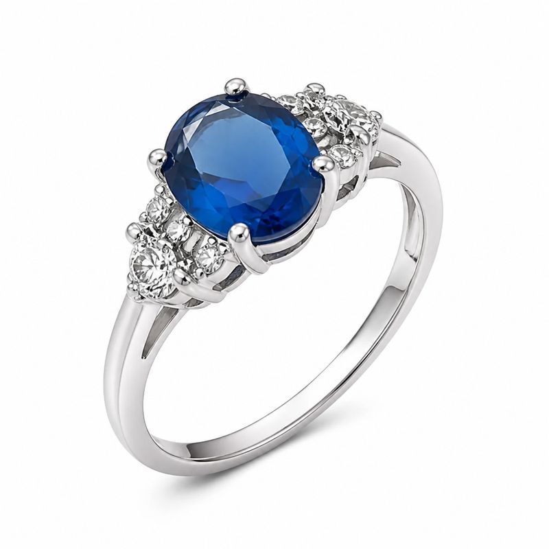ANILLO ESTRELLAS CZ AZUL MARINO, VARIAS MEDIDAS, PLATA .925