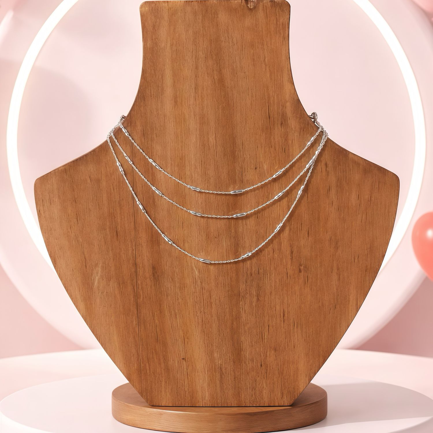 CADENA TUBITOS DIAMANTADOS, PLATA .925