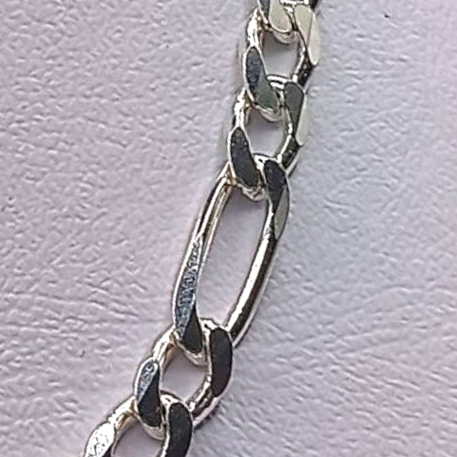 Cadena Figaro Diamantada 6MM de ancho 20 de largo Plata 925 MX