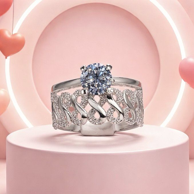 ANILLO SOLITARIO INFINITO, VARIAS MEDIDAS, PLATA .925