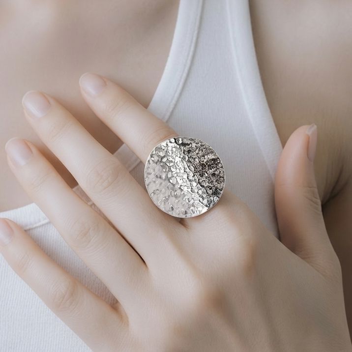 ANILLO CIRCULAR AJUSTABLE # 6, PLATA .925
