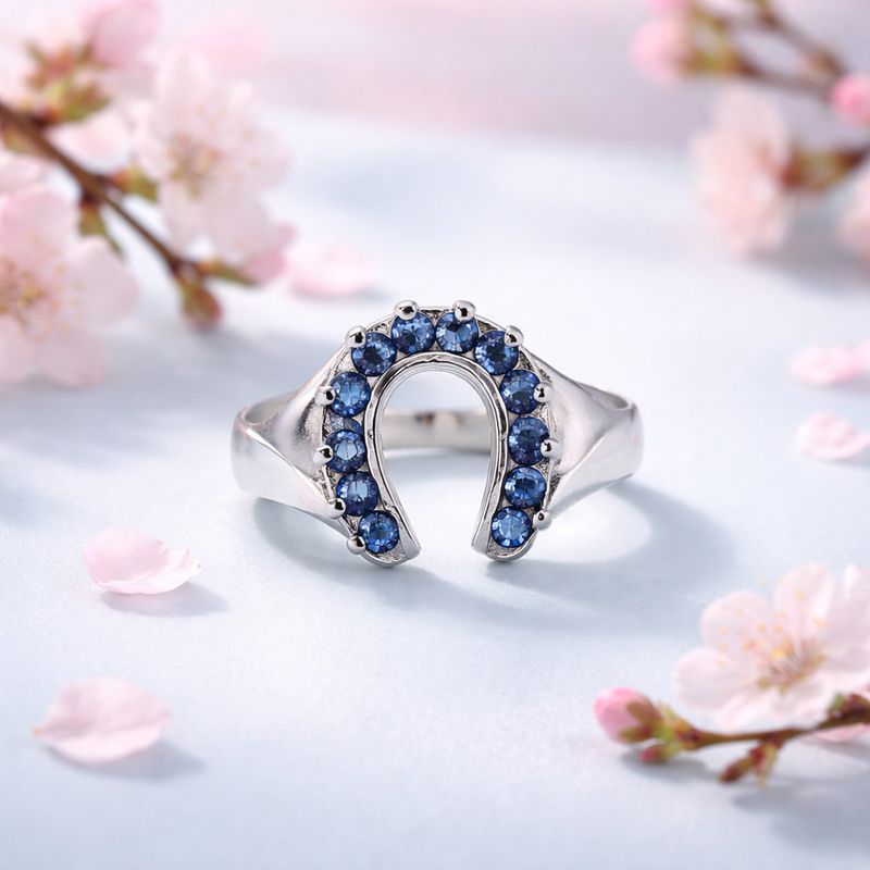 ANILLO HERRADURA NAVY, #10, PLATA .925